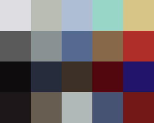 Palette grid for 2001 A Space Odyssey